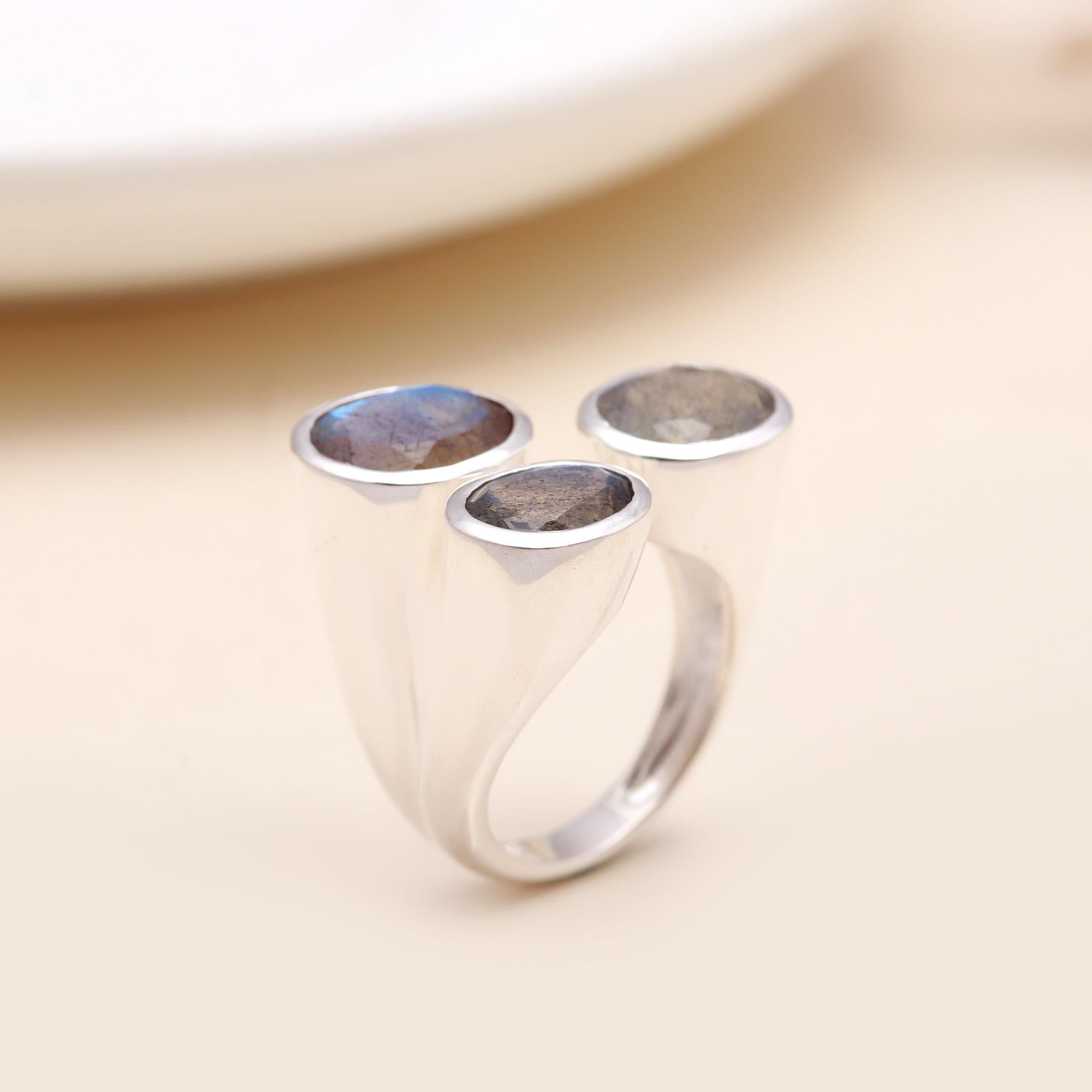 The Mystic Trio: Modern Sculptural Ring
