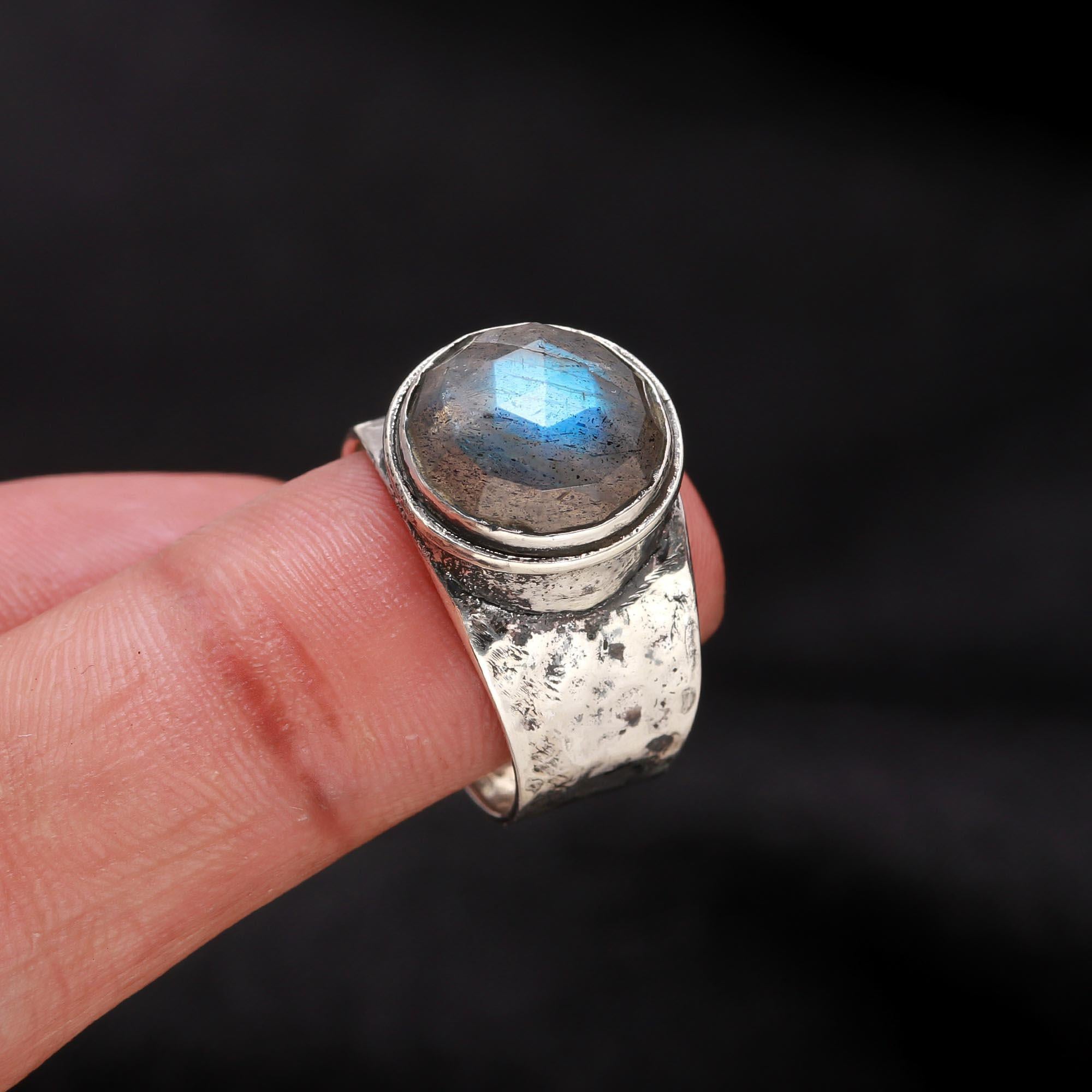 The Ancient Shield: Wide Hammered Silver Ring