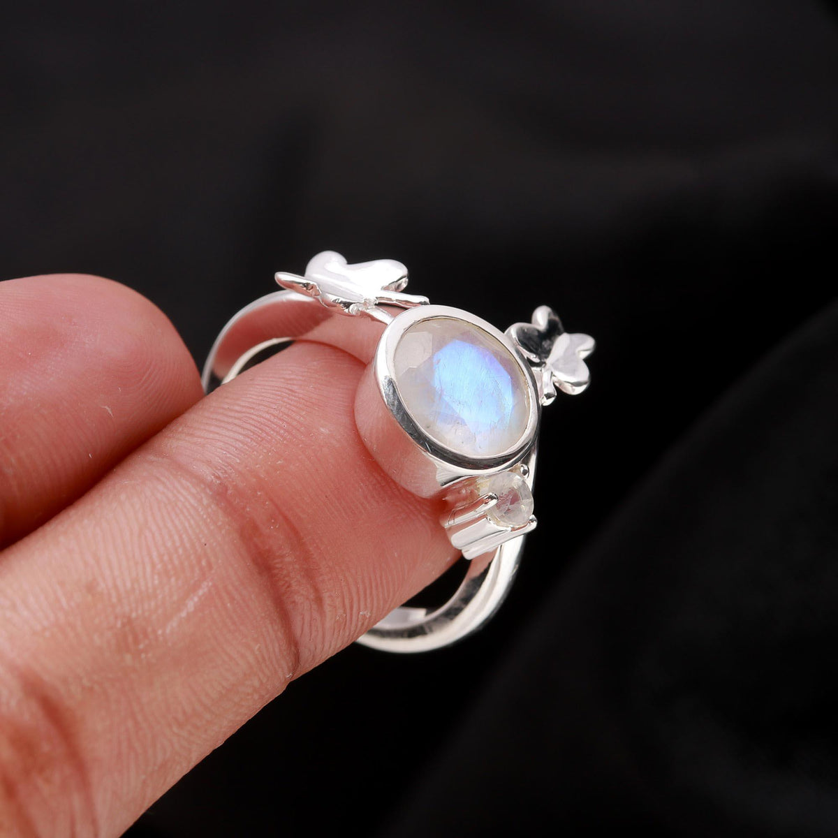 The Whimsical Flight: Silver Butterfly Nature Ring