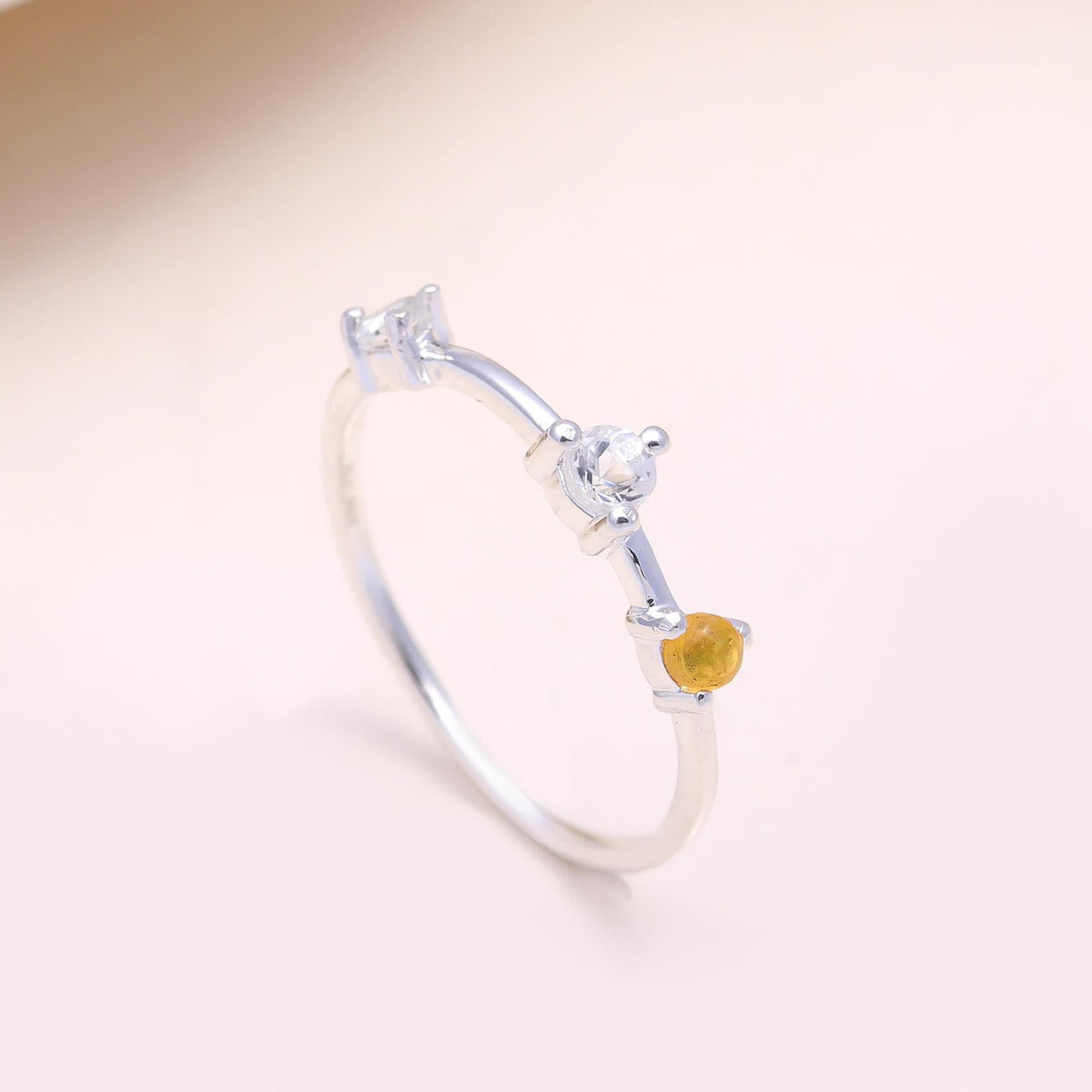 The Golden Bud Branch Ring: Citrine & Cubic Zirconia Branch Ring