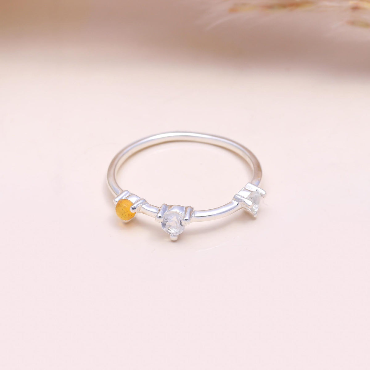 The Golden Bud Branch Ring: Citrine & Cubic Zirconia Branch Ring