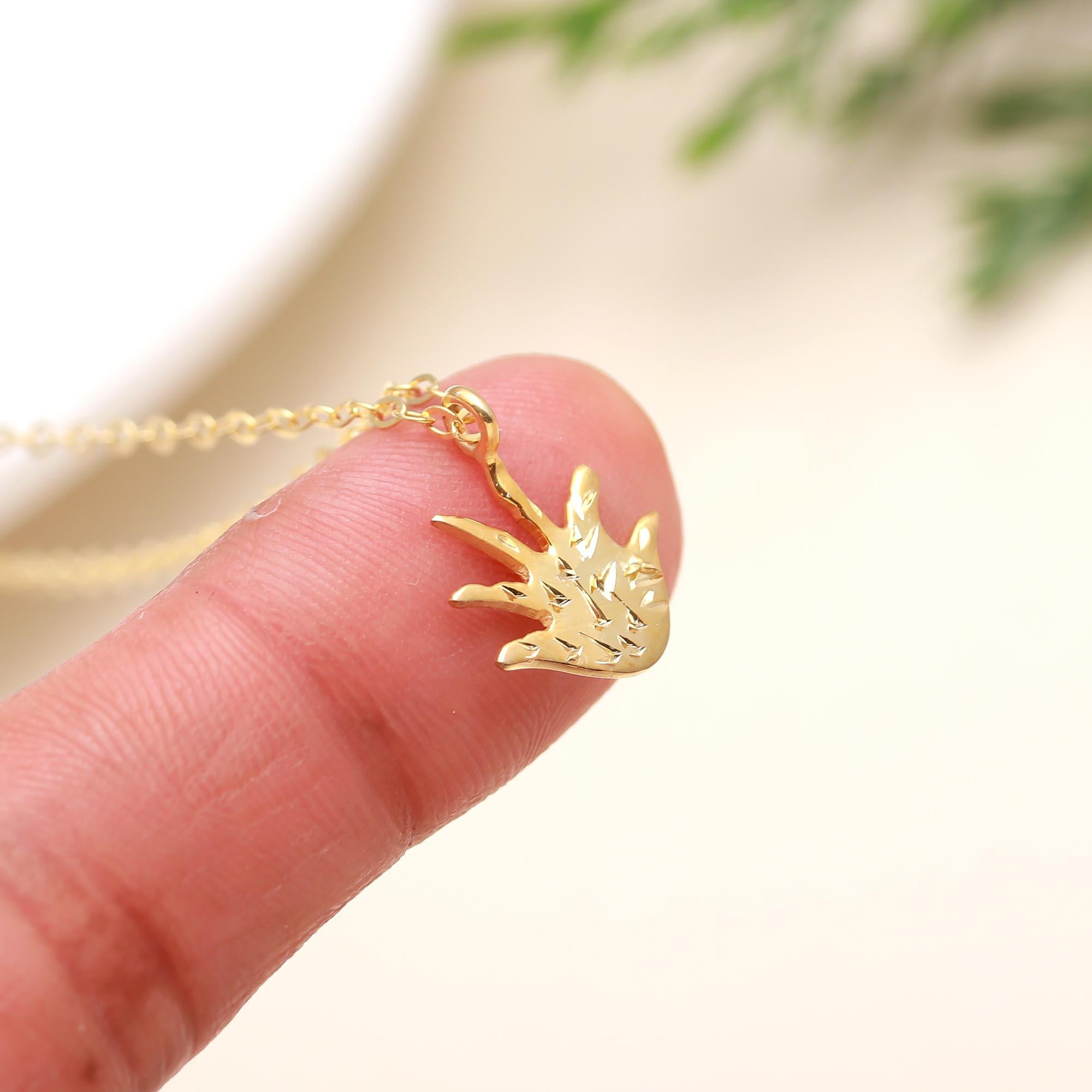 The Golden Palm: Abstract Textured Hand Necklace