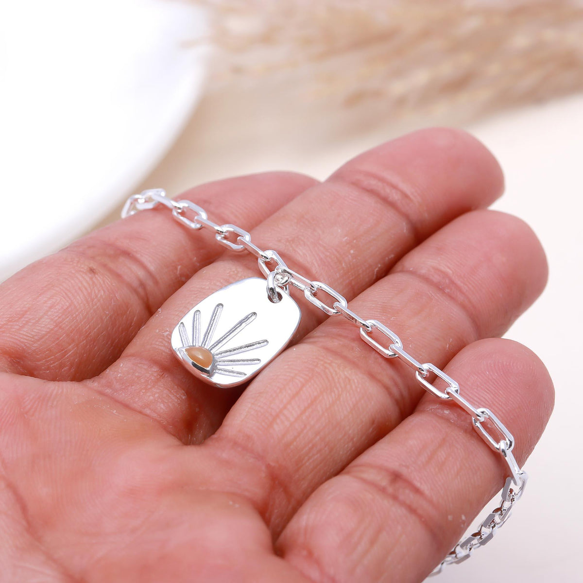 The Sunrise Tag: Paperclip Chain Bracelet