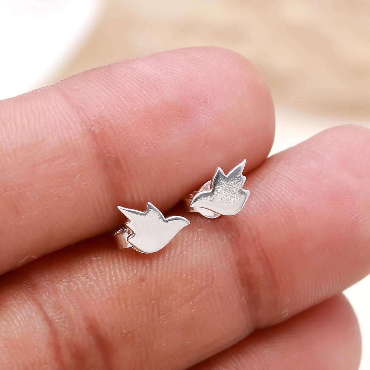925 Sterling Silver Dove Stud Earrings