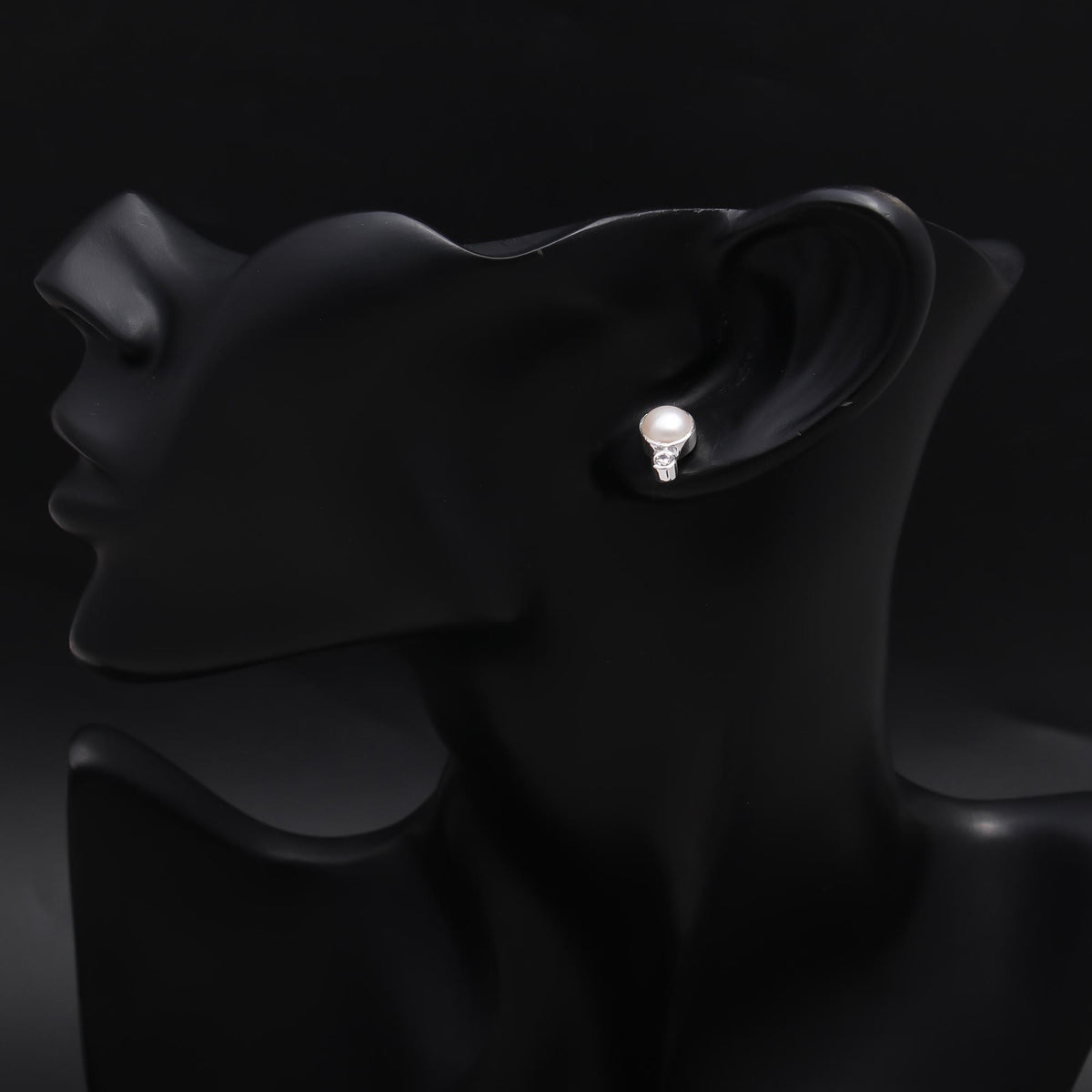 925 Sterling Silver Pearl & CZ Classic Stud Earrings