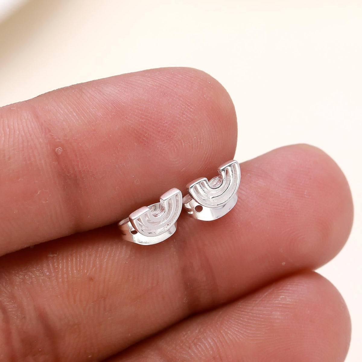 925 Sterling Silver Rainbow Stud Earrings