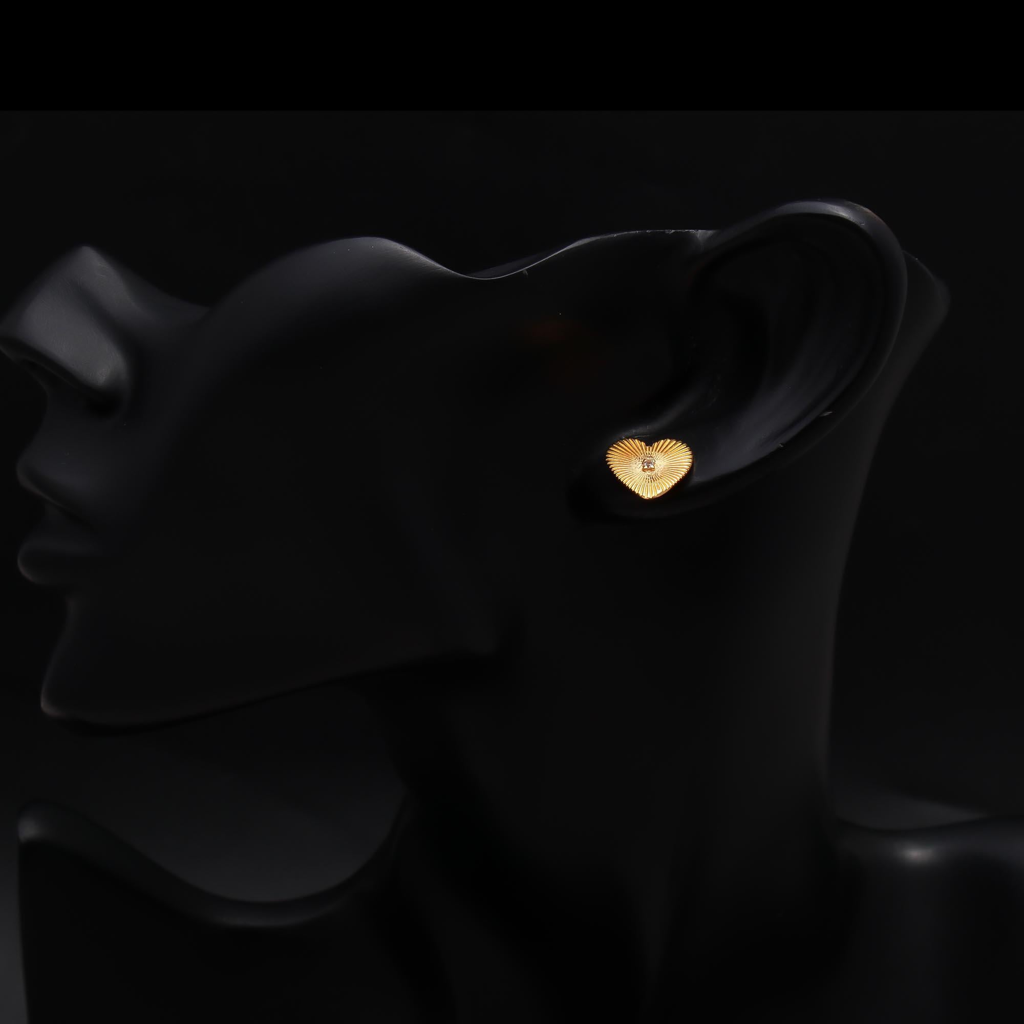 Sterling Sterling Silver Heart Stud Earrings