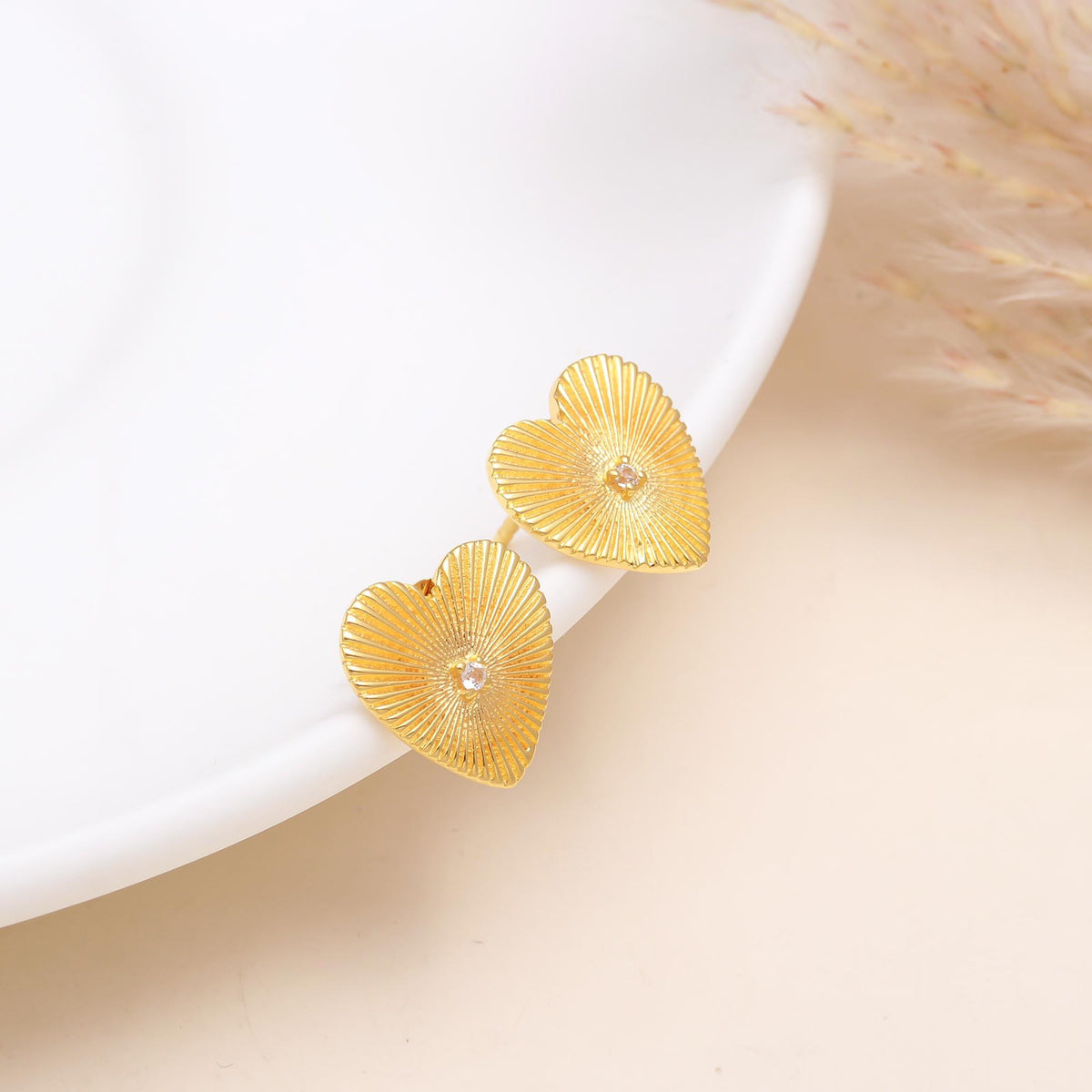 Sterling Sterling Silver Heart Stud Earrings