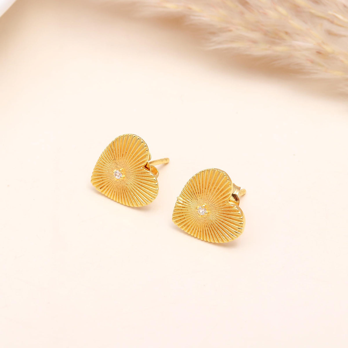 Sterling Sterling Silver Heart Stud Earrings
