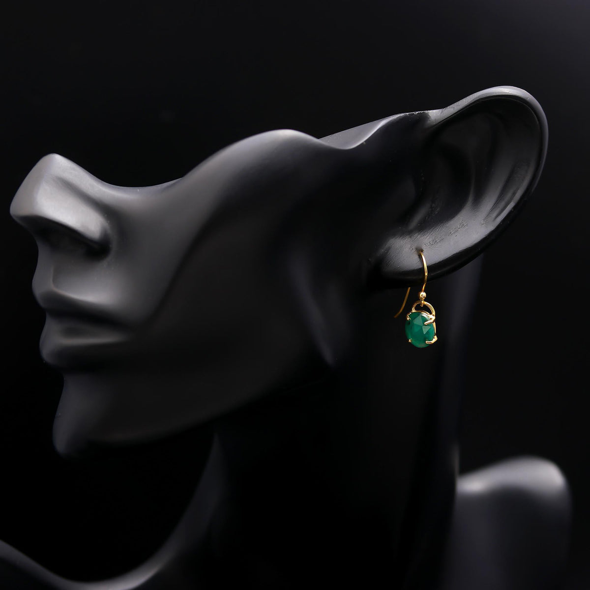 The Verdant Drop: Emerald Gold Drop Earrings