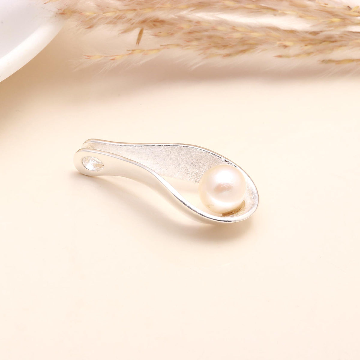 Sterling Silver Natural Freshwater Pearl Teardrop Pendant