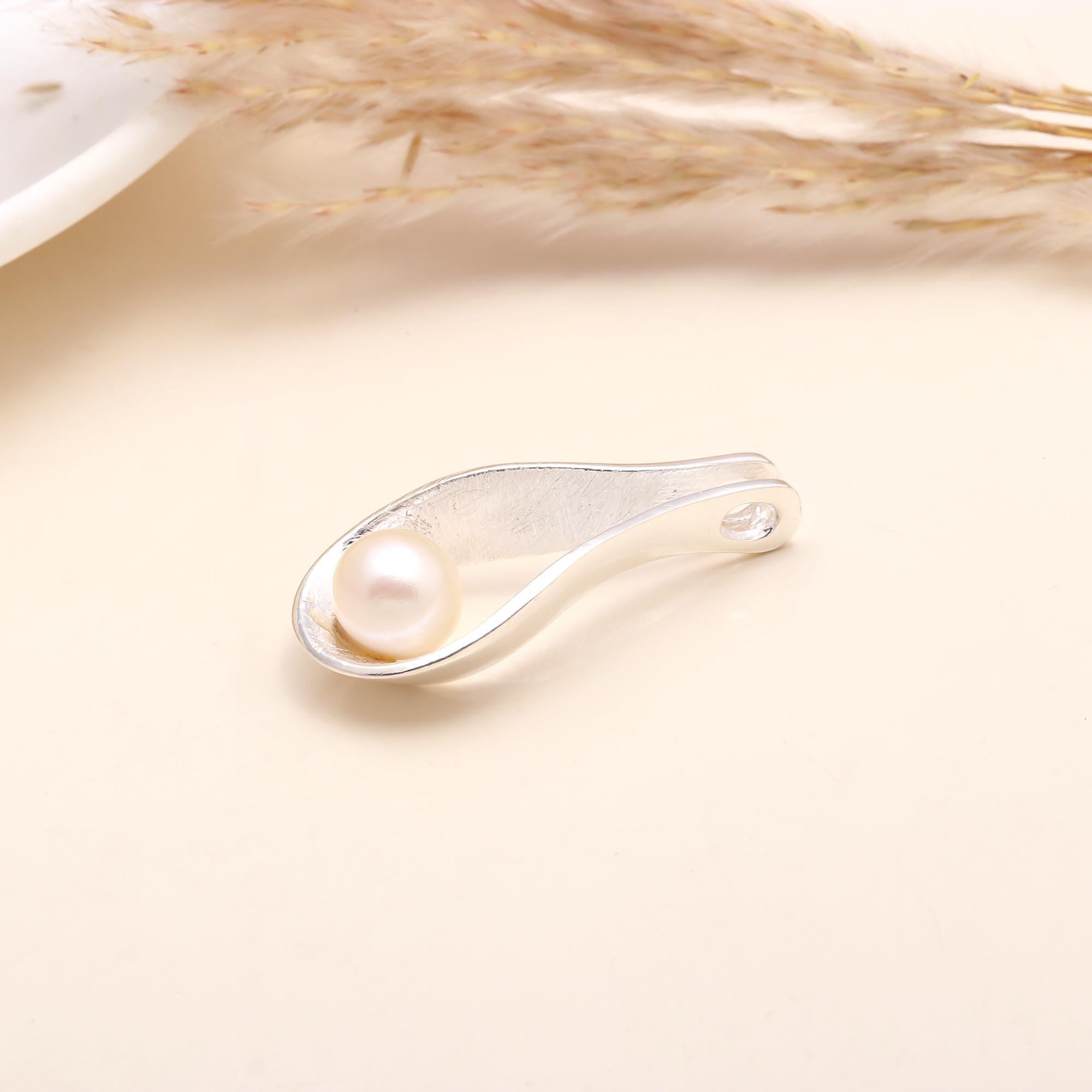 Sterling Silver Natural Freshwater Pearl Teardrop Pendant
