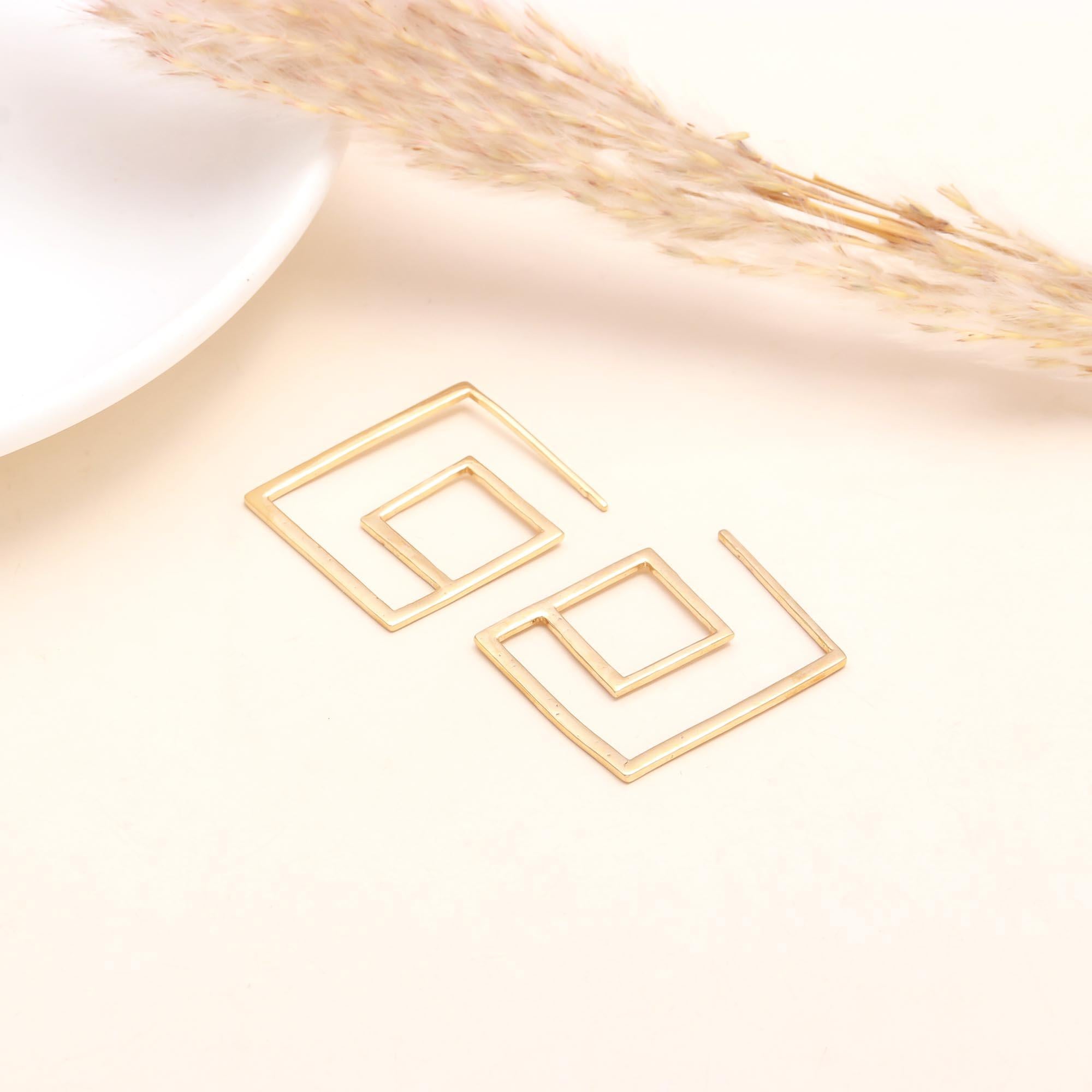 The Golden Leaf: Charm Dangle Hoop Earrings