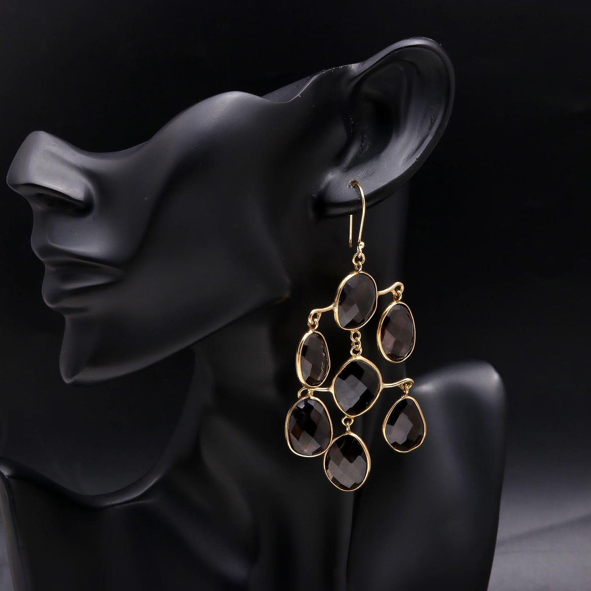 The Smoky Chandelier: Quartz Statement Earrings