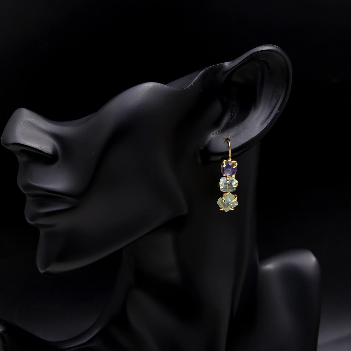 The Pastel Trio: Multi-Gemstone Linear Earrings