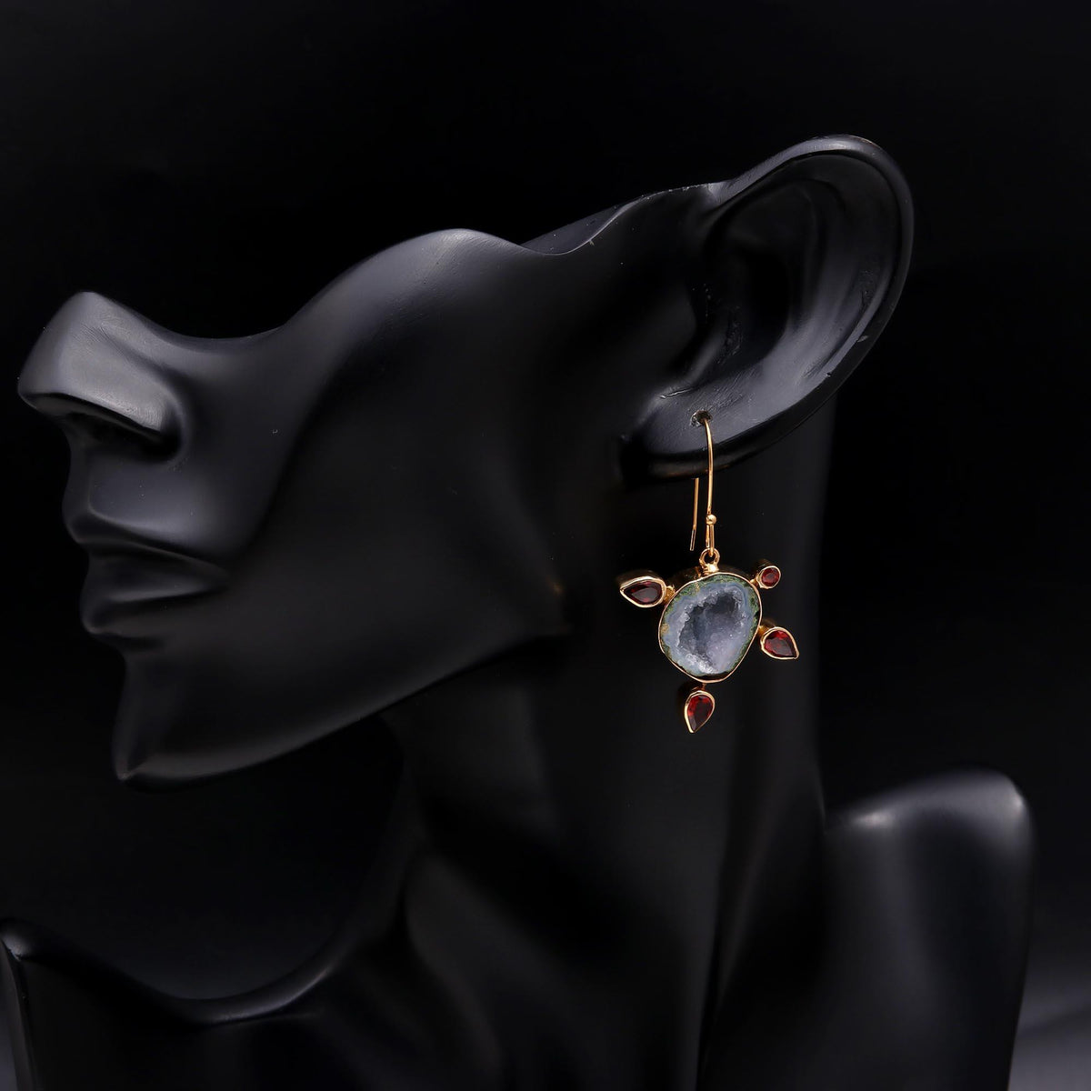 The Geode Amulet: Agate Geode Drop Earrings