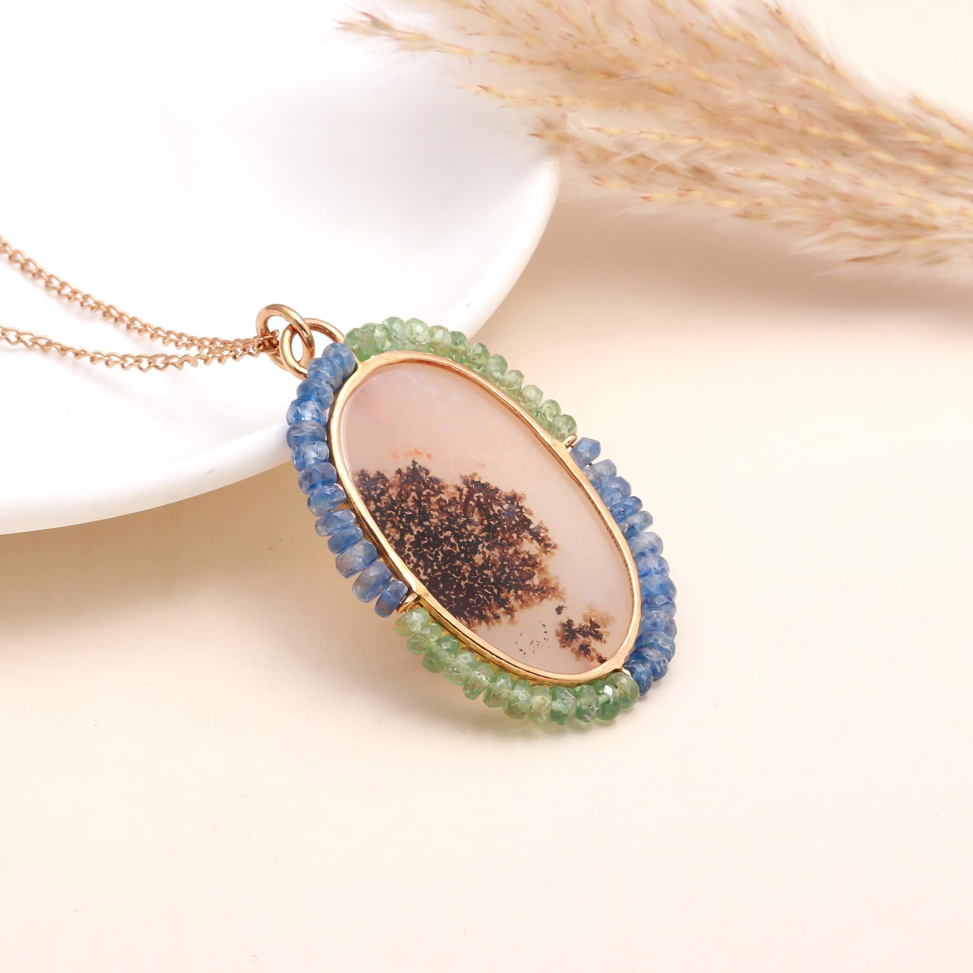 The Landscape Gem: Dendritic Agate Beaded Necklace