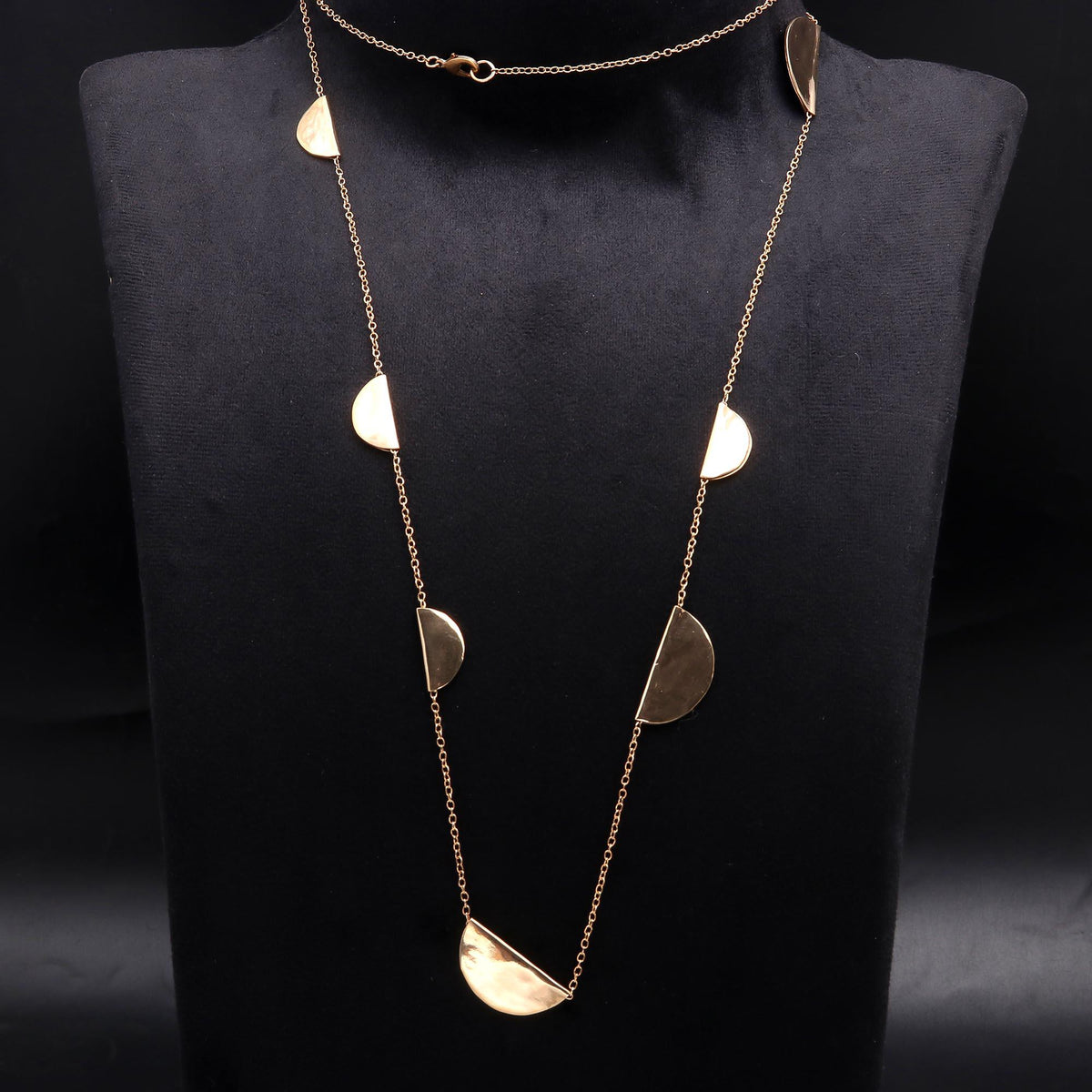 The Moon Phase: Gold Semicircle Station Necklace