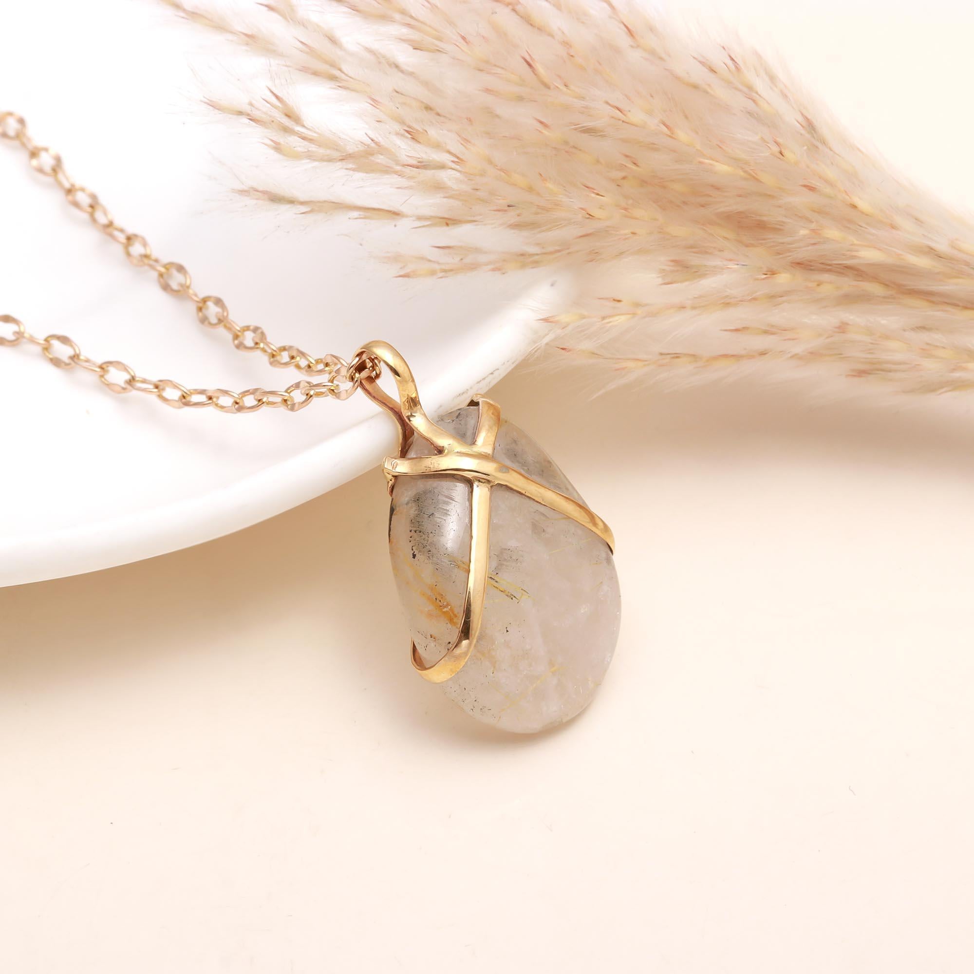 The Golden Needle: Wire Wrapped Rutilated Quartz