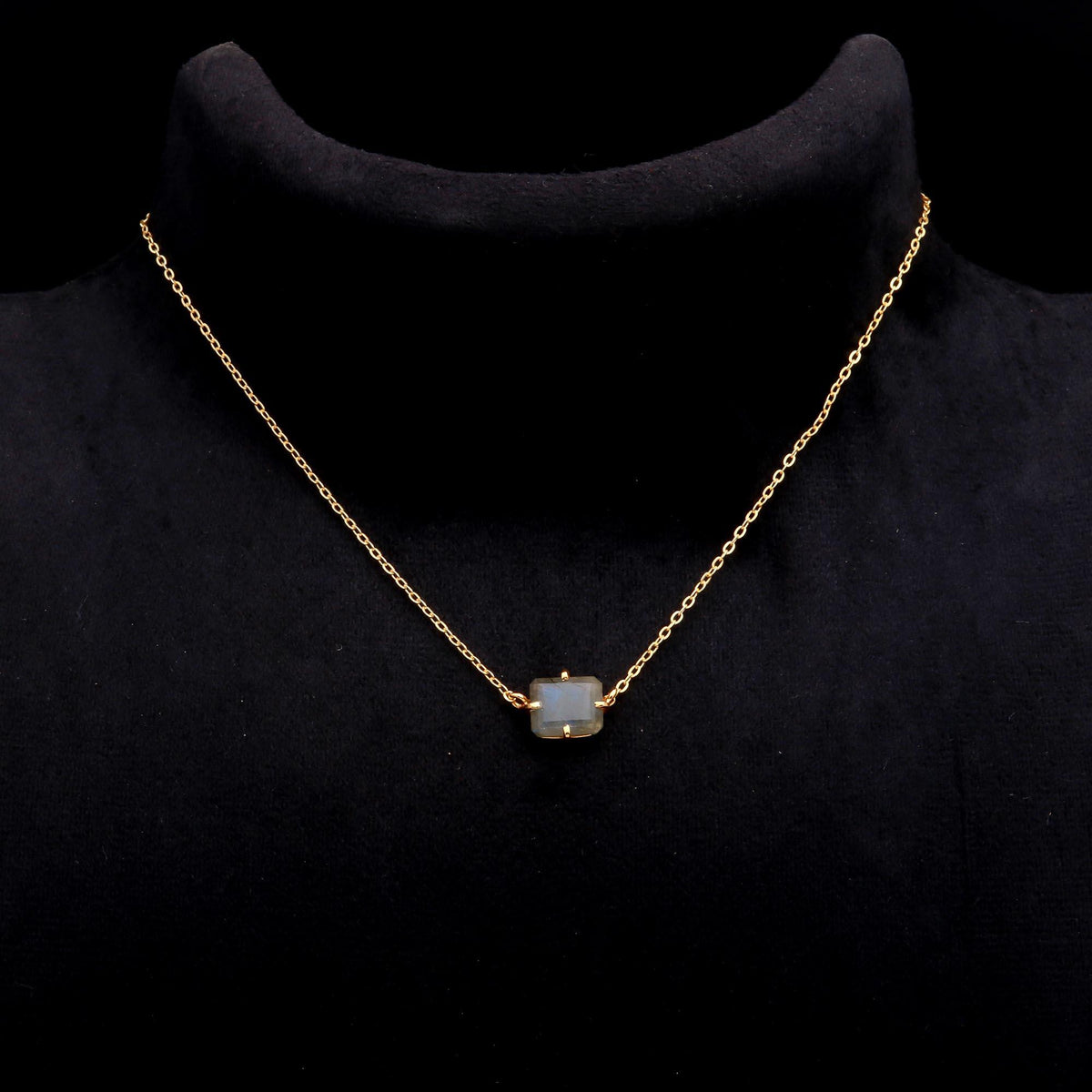 The Golden Rectangle: Faceted Labradorite Station Necklace