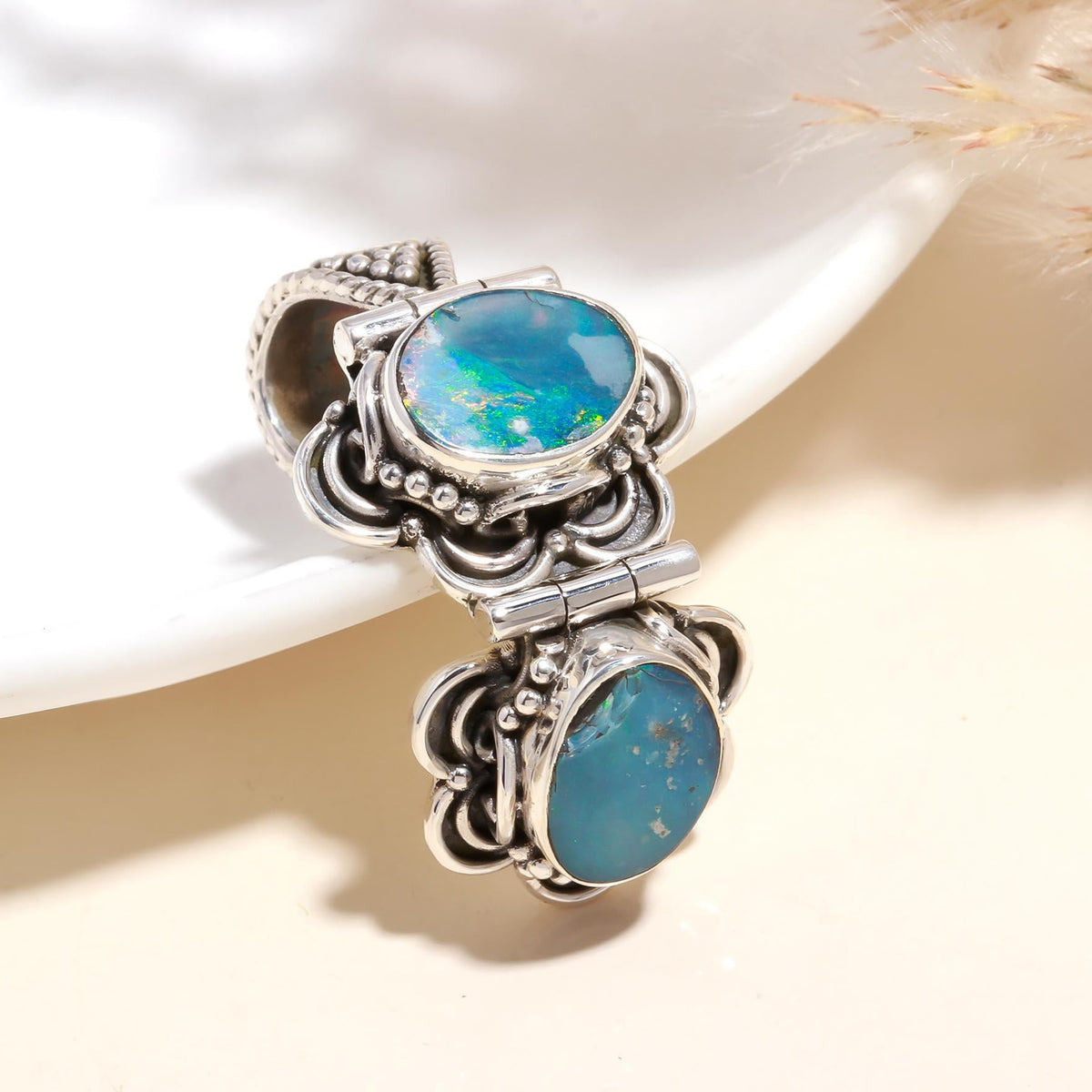 The Opal Totem: Articulated Silver Statement Pendant