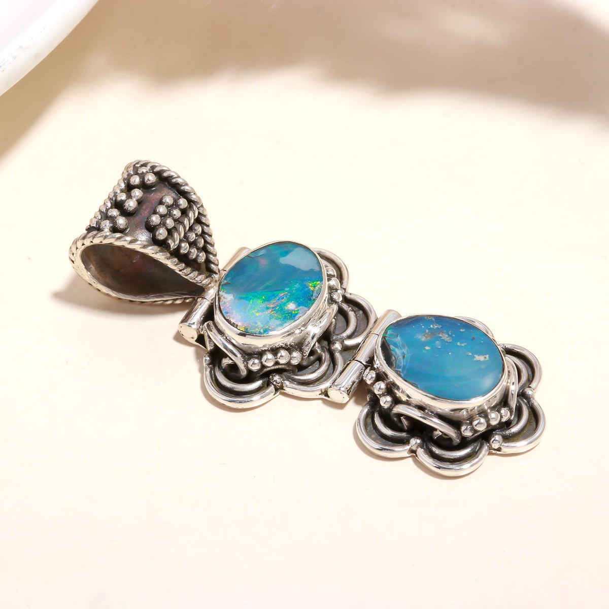 The Opal Totem: Articulated Silver Statement Pendant