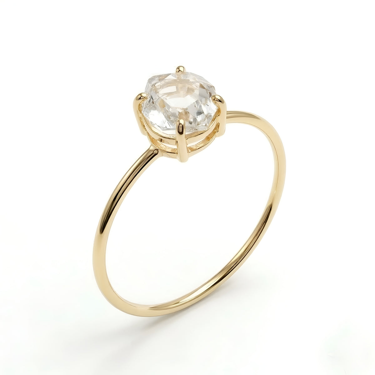 925 Silver Herkimer Quartz Crystal Ring