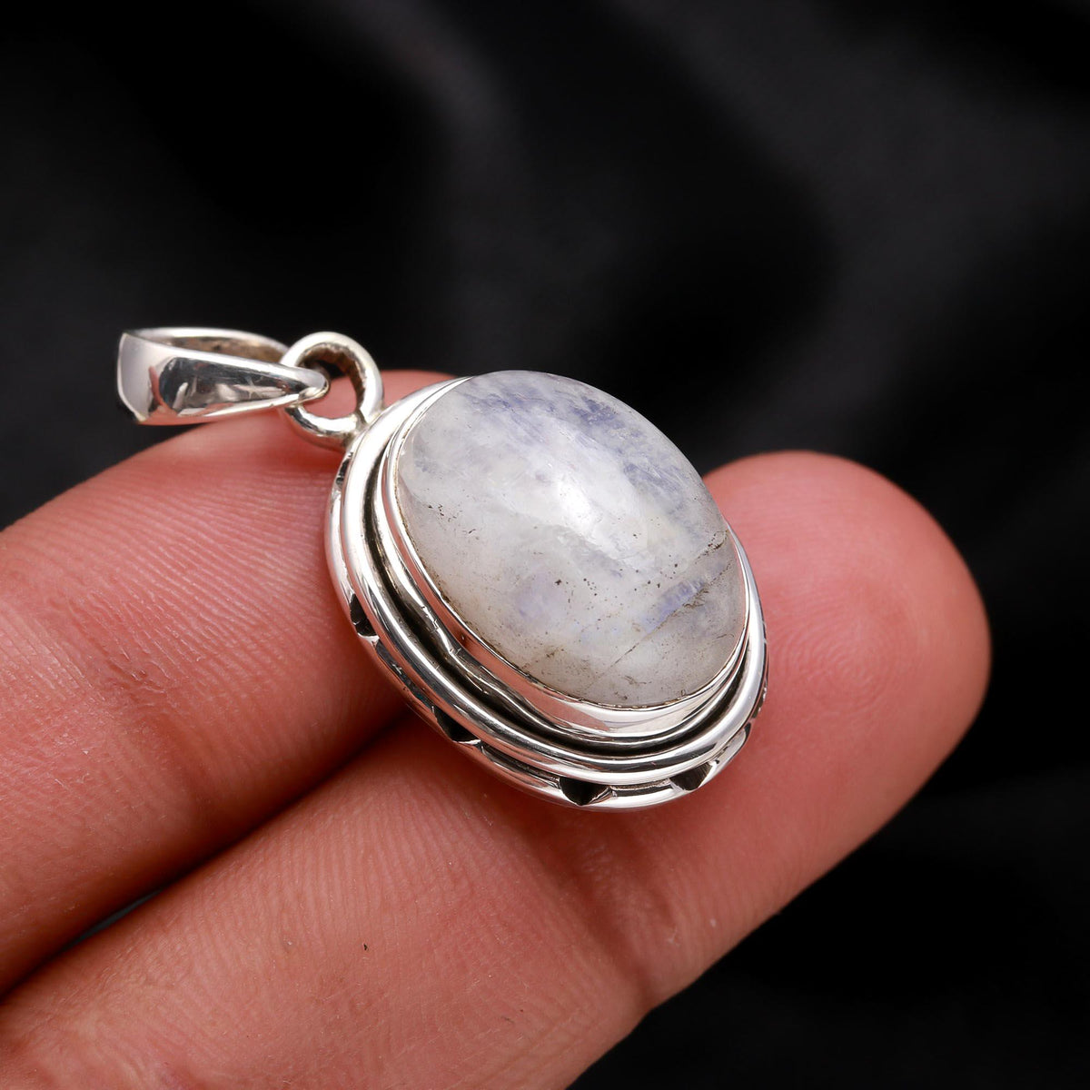 The Ethereal Moonstone: Bold Rainbow Moonstone Pendant