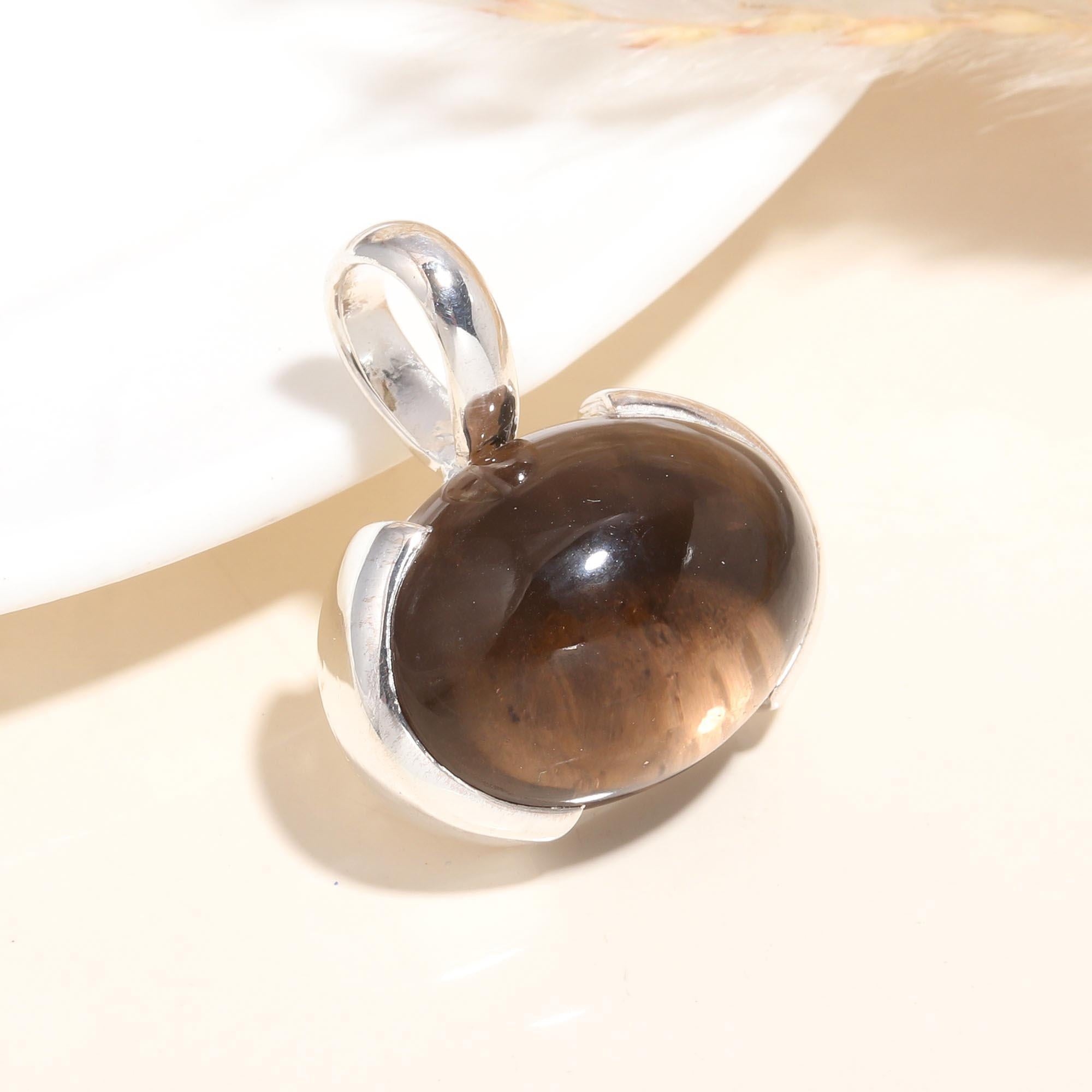 925 Sterling Silver Smoky Quartz Pendant