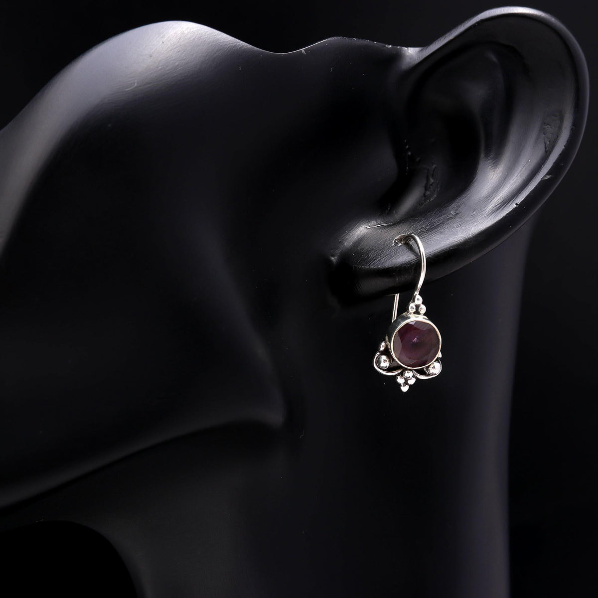 925 Sterling Silver Amethyst Dangle Earrings