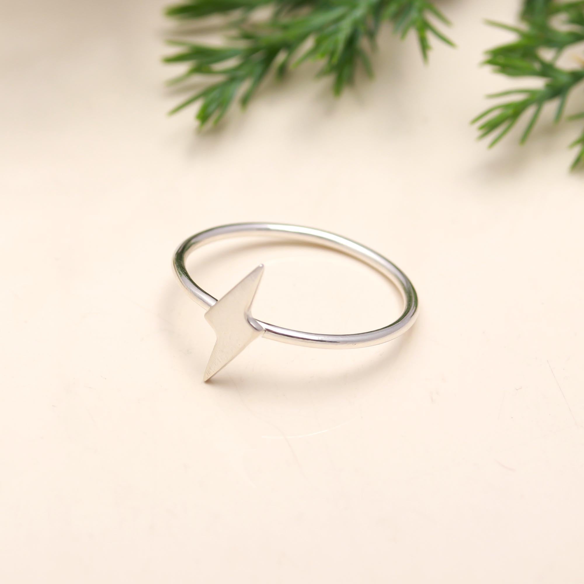 The Electric Spark: Sterling Silver Lightning Bolt Ring