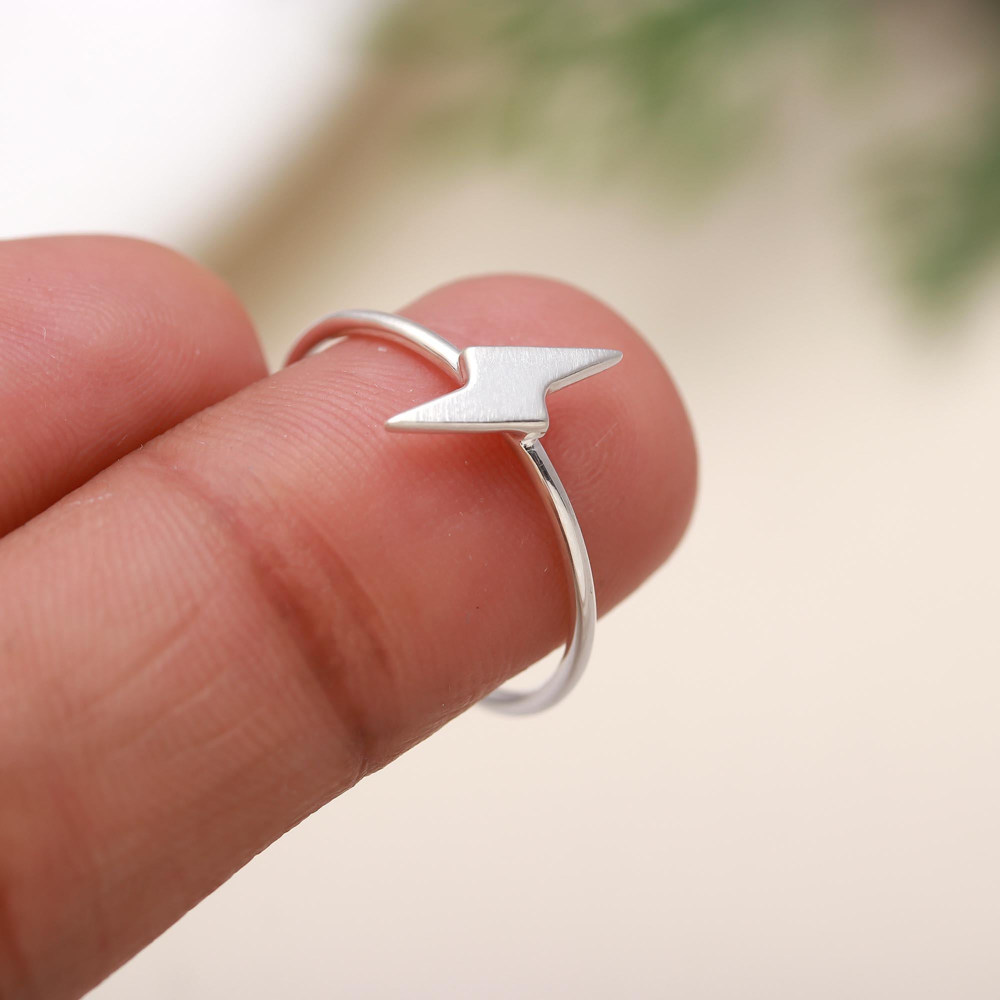 The Electric Spark: Sterling Silver Lightning Bolt Ring