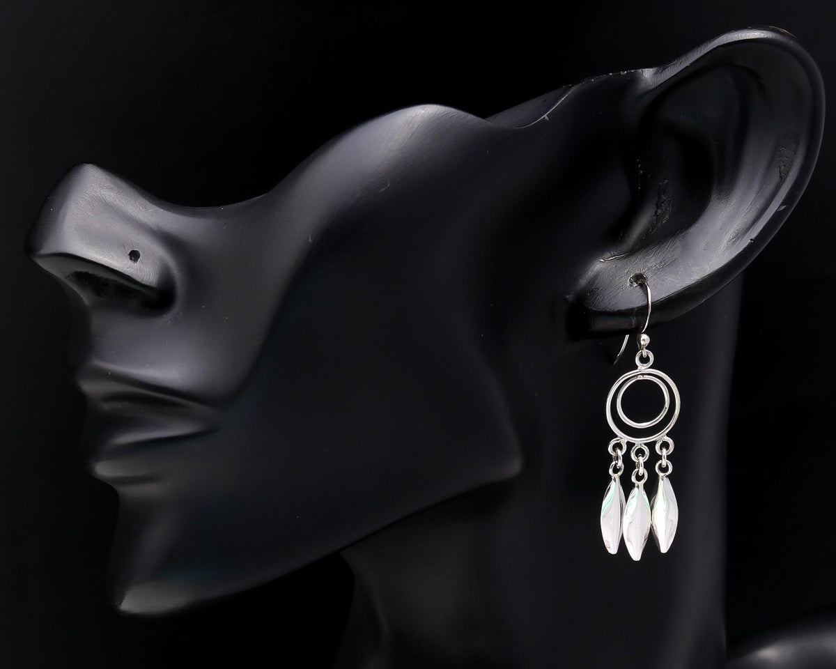 925 Sterling Silver Feather Dangle Earrings