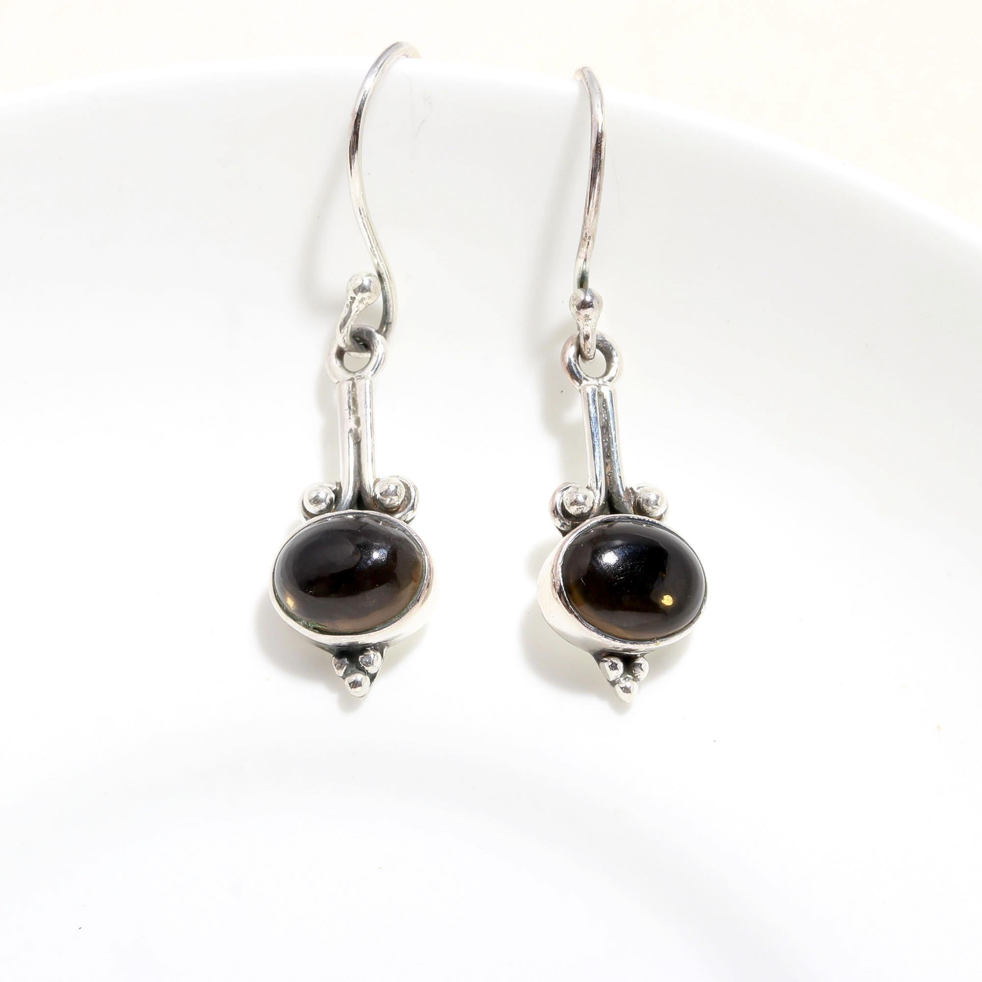 925 Sterling Silver Smoky Quartz Dangle Earrings