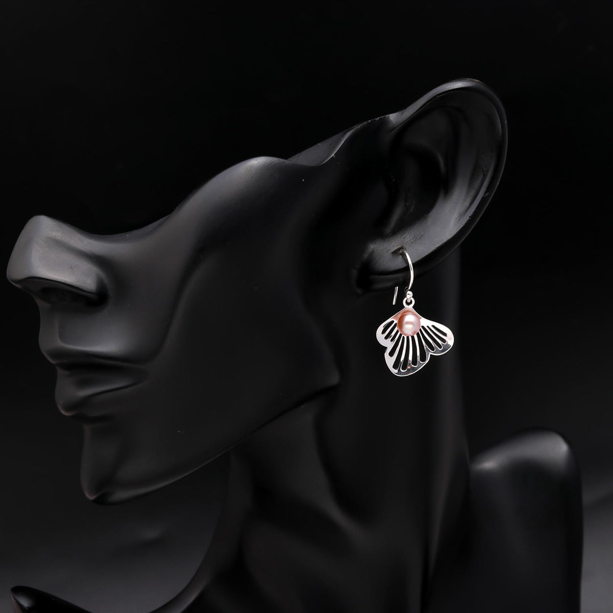 925 Sterling Silver Floral Pearl Earrings