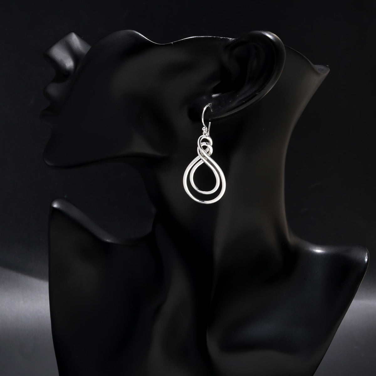 925 Sterling Silver Infinity Teardrop Dangle Earrings