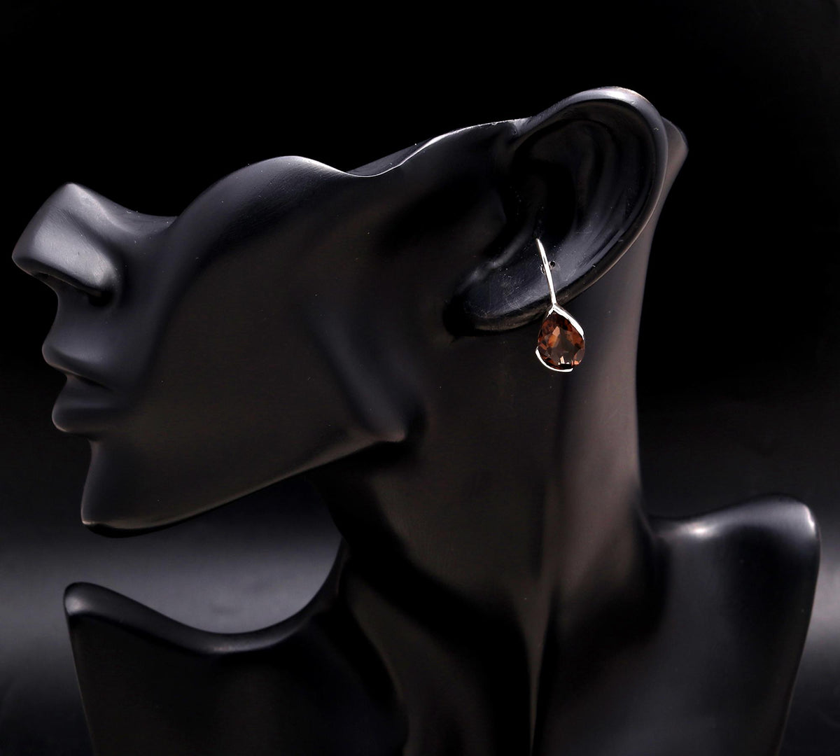 925 Silver Smoky Quartz Dangle Earrings