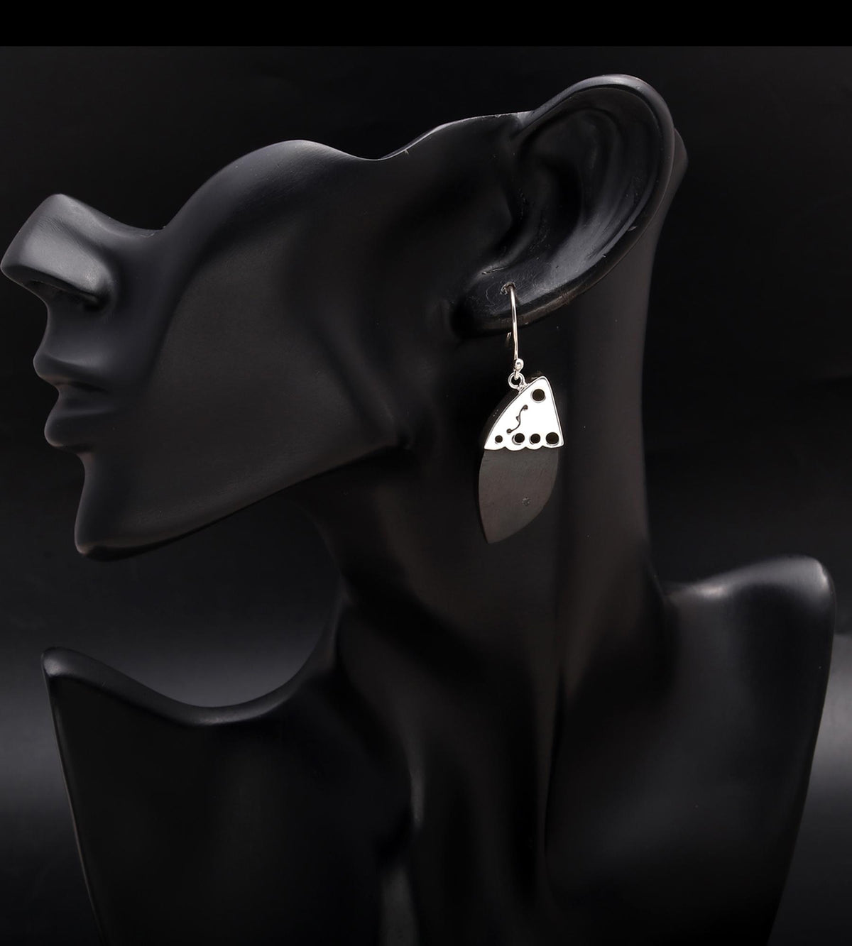 925 Silver Wood Dangle Earrings