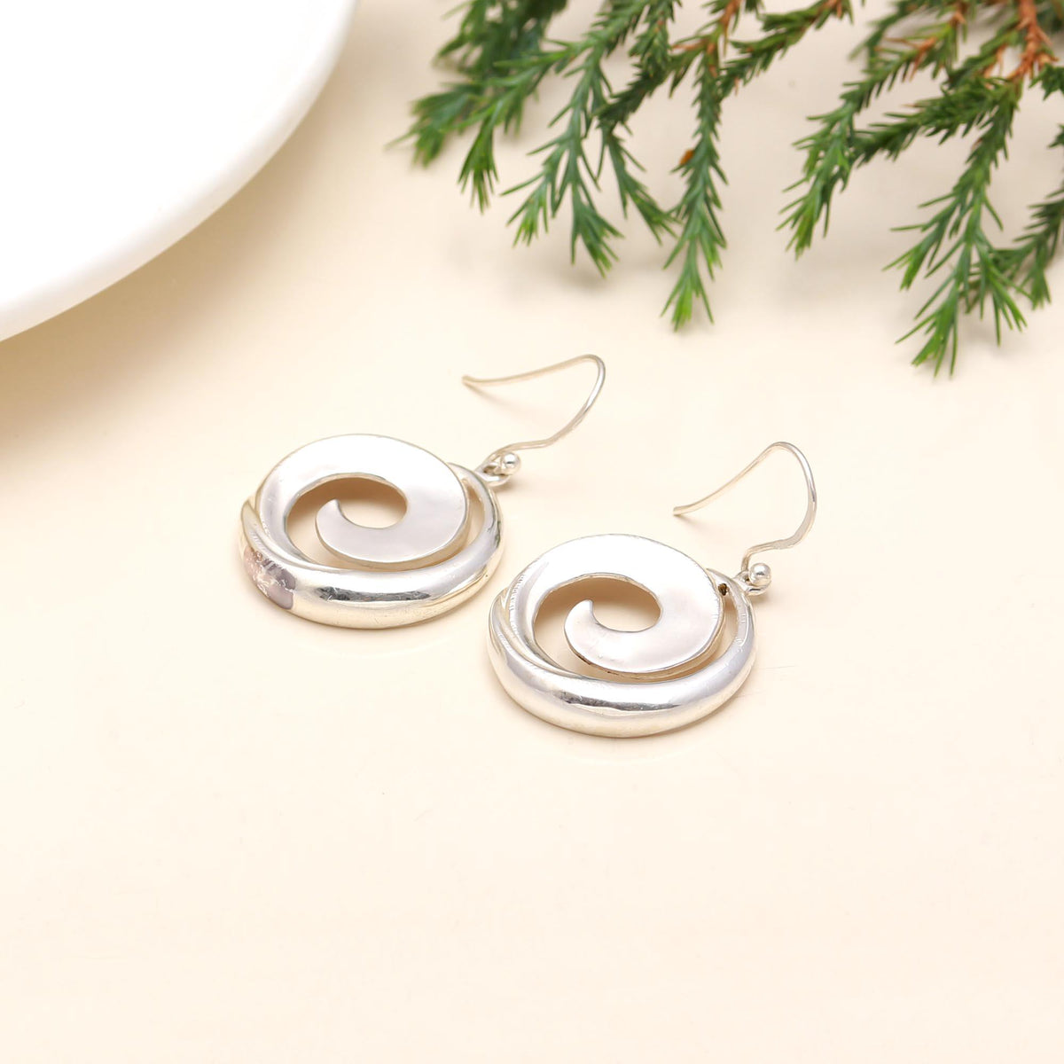 The Sterling Vortex: Silver Spiral Drop Earrings