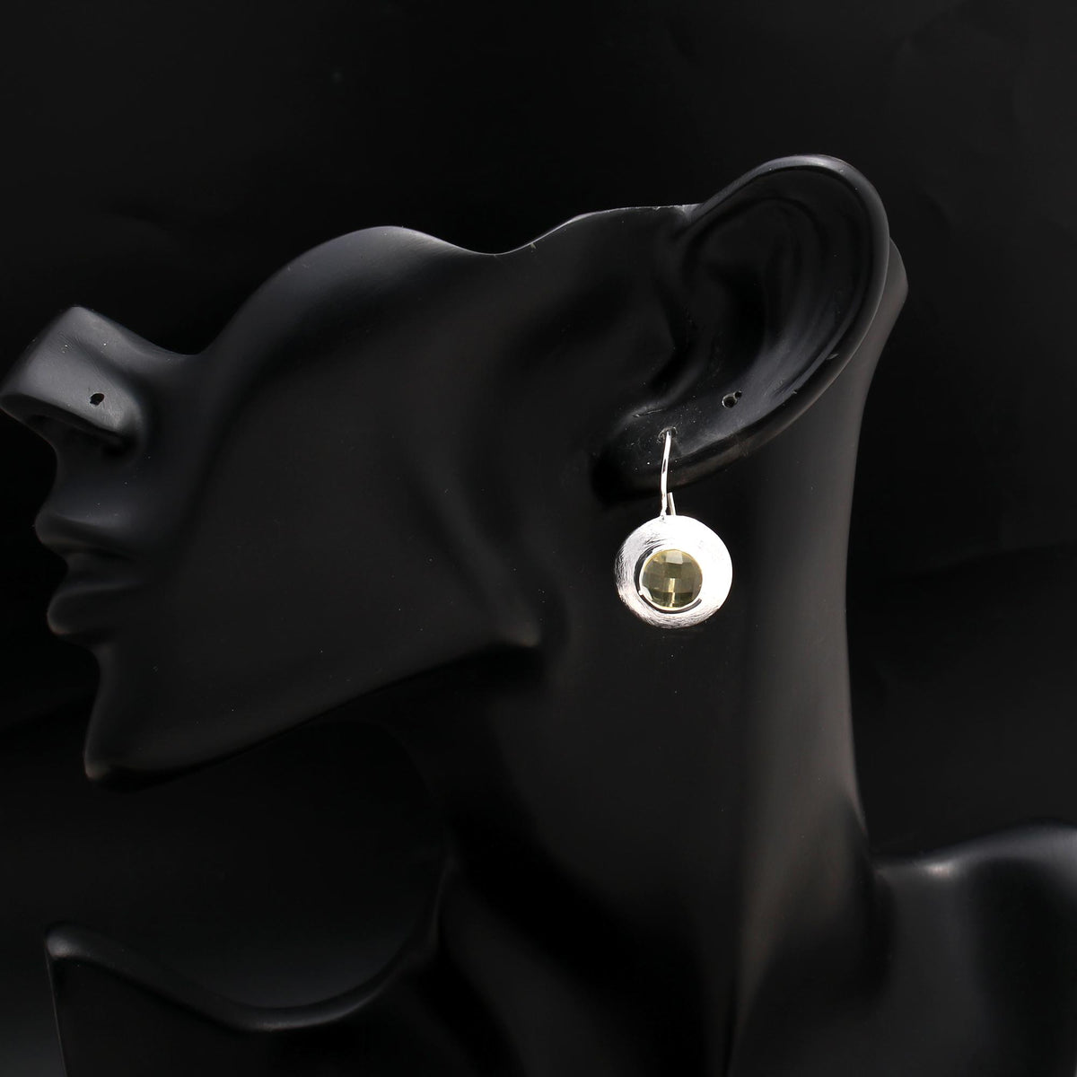 925 Silver Faceted Smoky Quartz Dangle Earrings