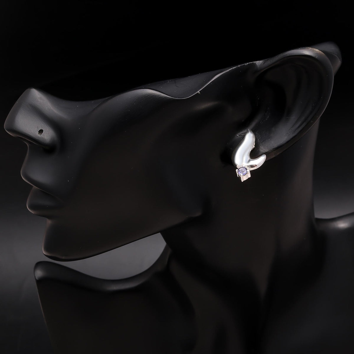 925 Silver Wave Curve Stud Earrings