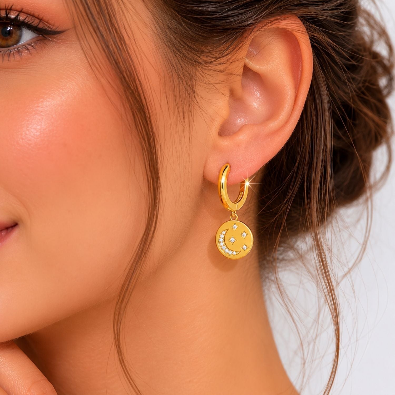 Galaxy Huggies - 925 Sterling Silver Gold Plated