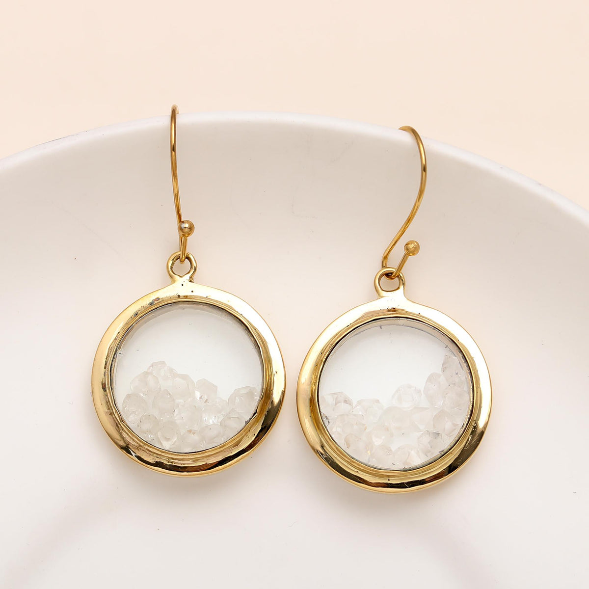 The Crystal Dial: Watch Inspired Quartz Earrings