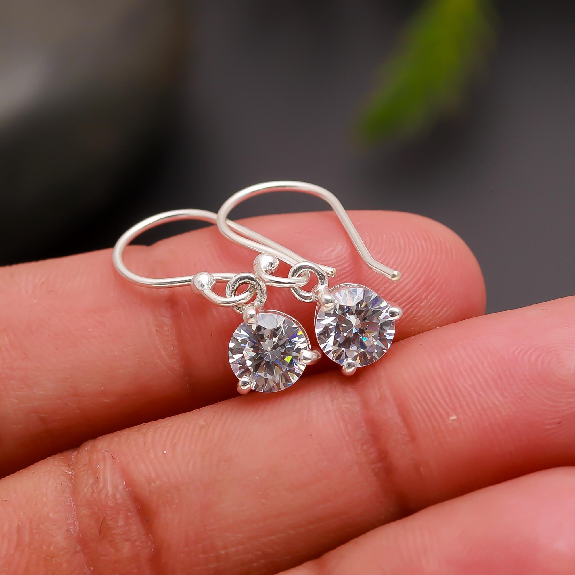 The Everyday Sparkle: Cubic Zirconia Solitaire Hook Earrings