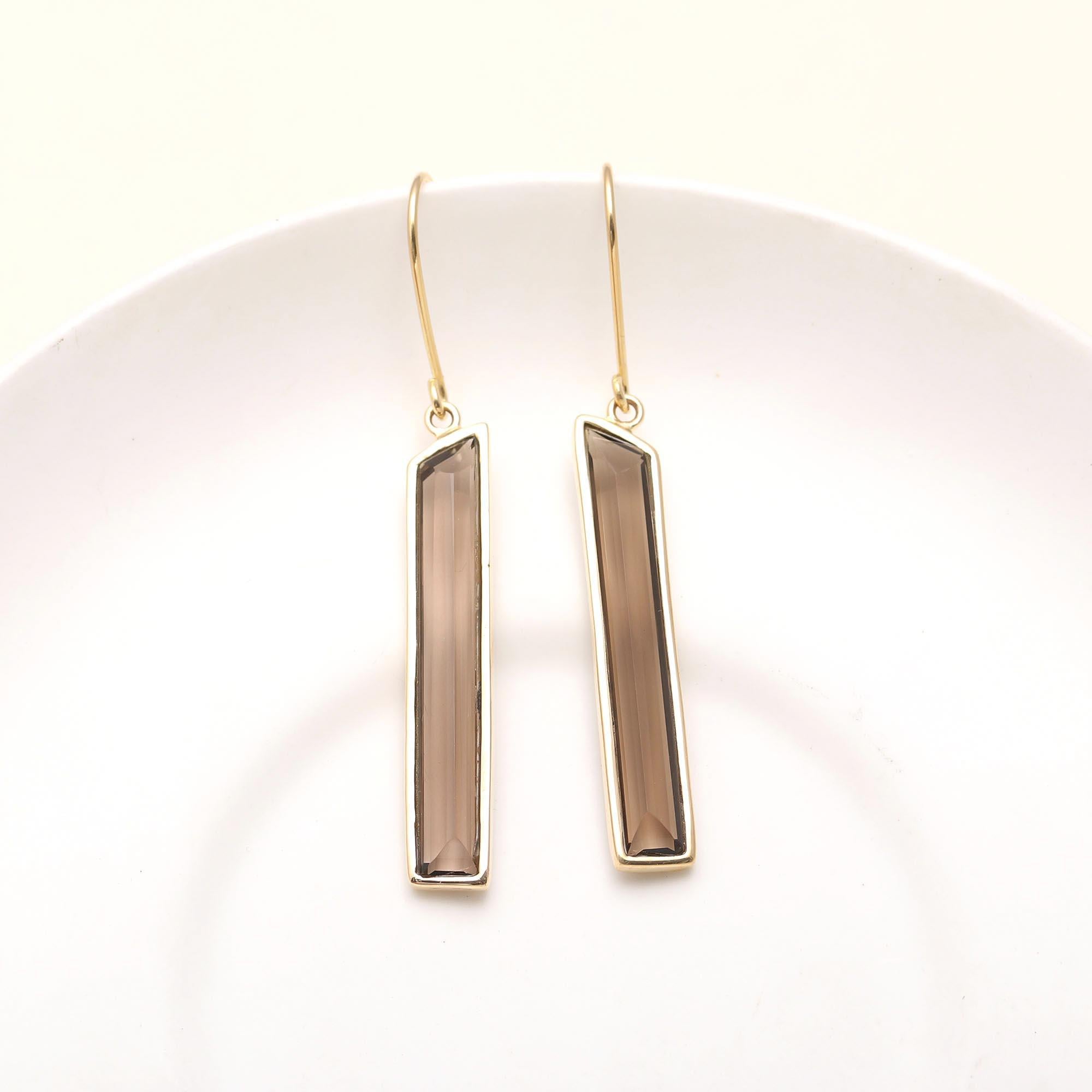 The Smoky Horizon: Quartz Drop Earrings