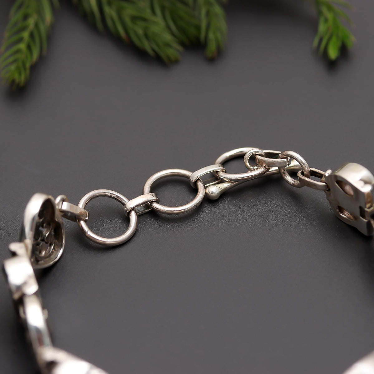 925 Silver Floral Filigree Amethyst Bracelet