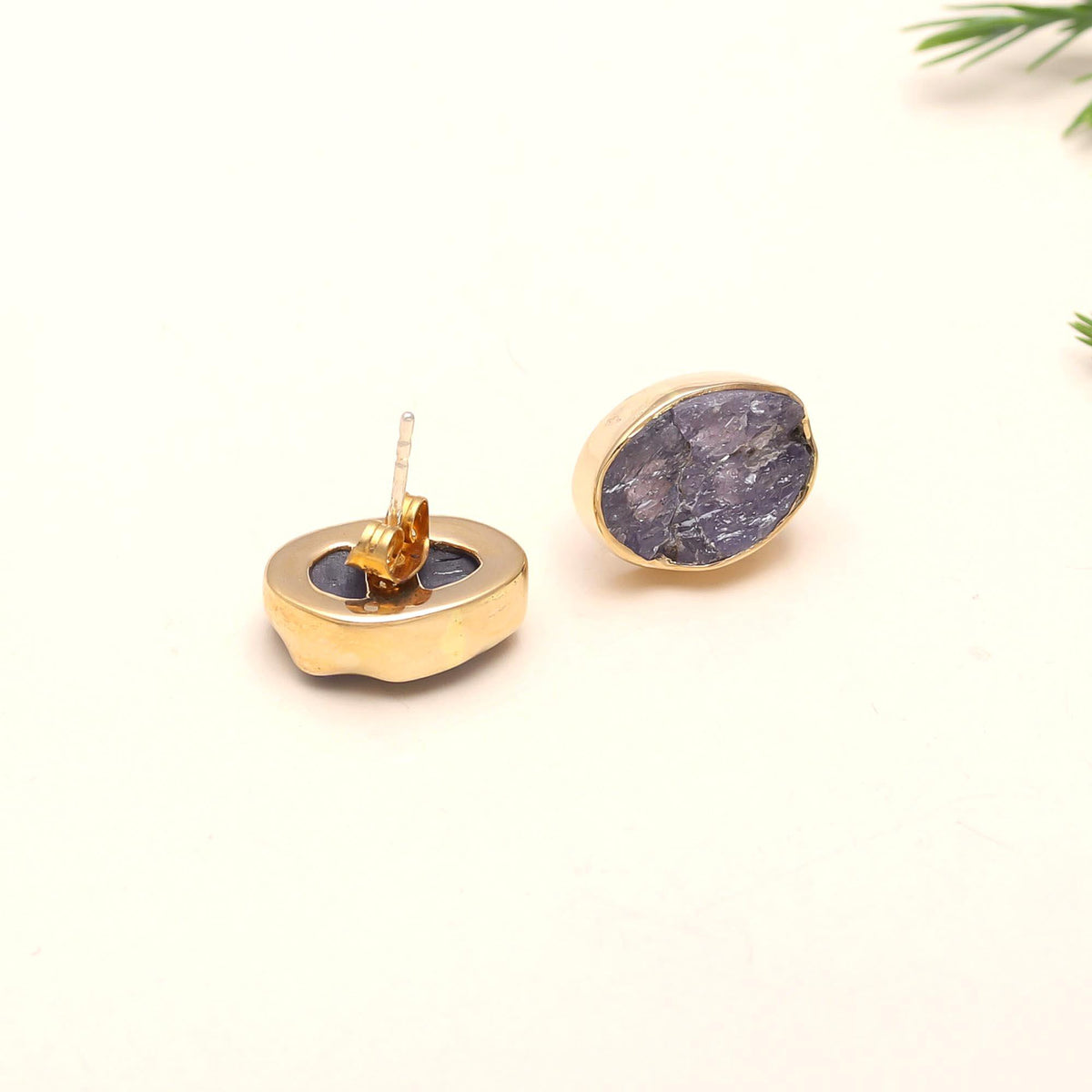 The Raw Violet: Rough Tanzanite Studs