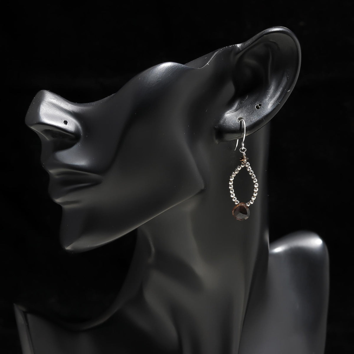 925 Silver Smoky Quartz Dangle Earrings