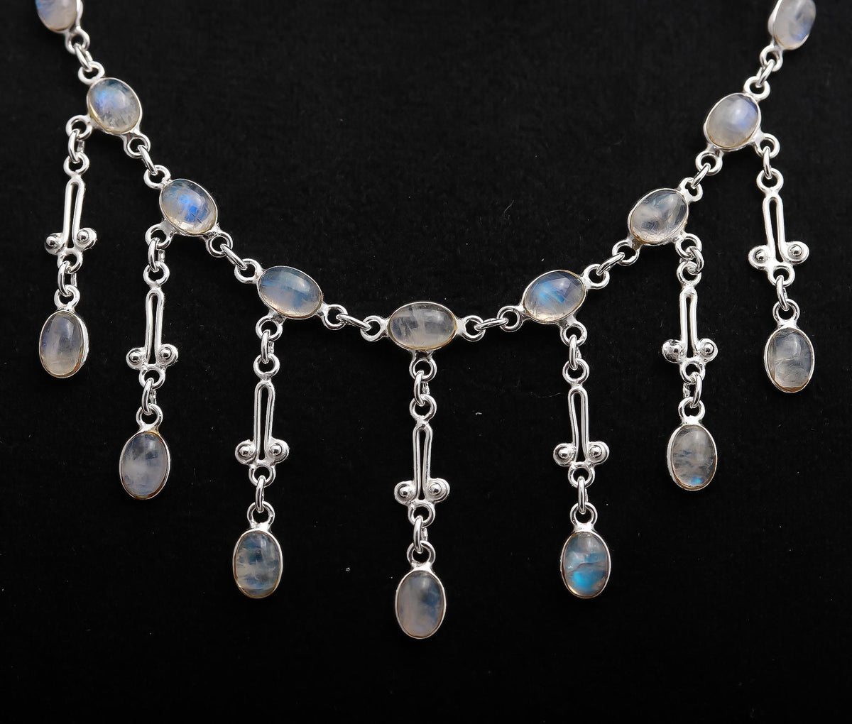 925 Silver Rainbow Moonstone Necklace