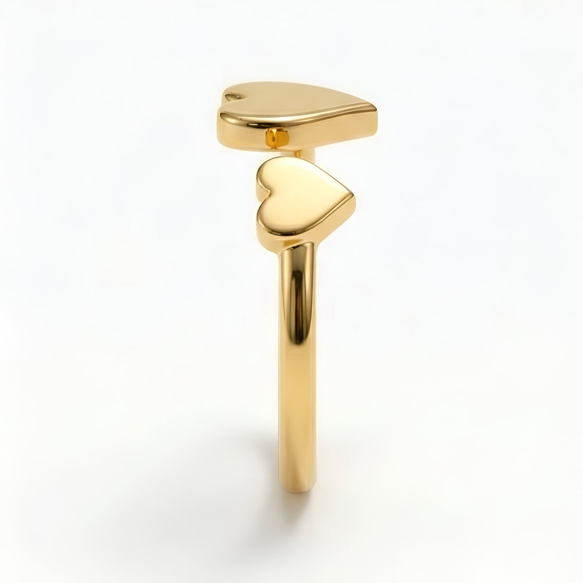 The Anteros Touch: Double Heart Open Cuff Ring